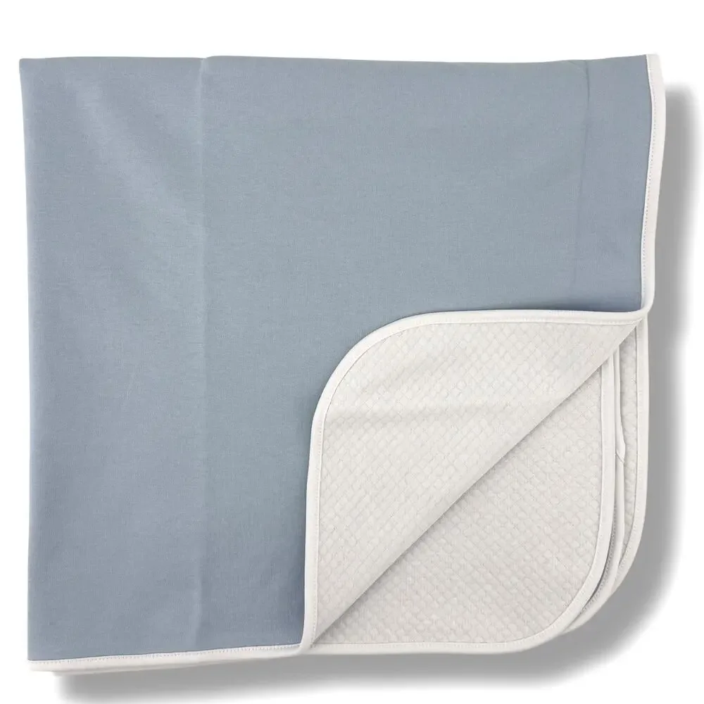 Edgehill Collection Solid Blue White Reversible Baby Boy Throw Blanket 29